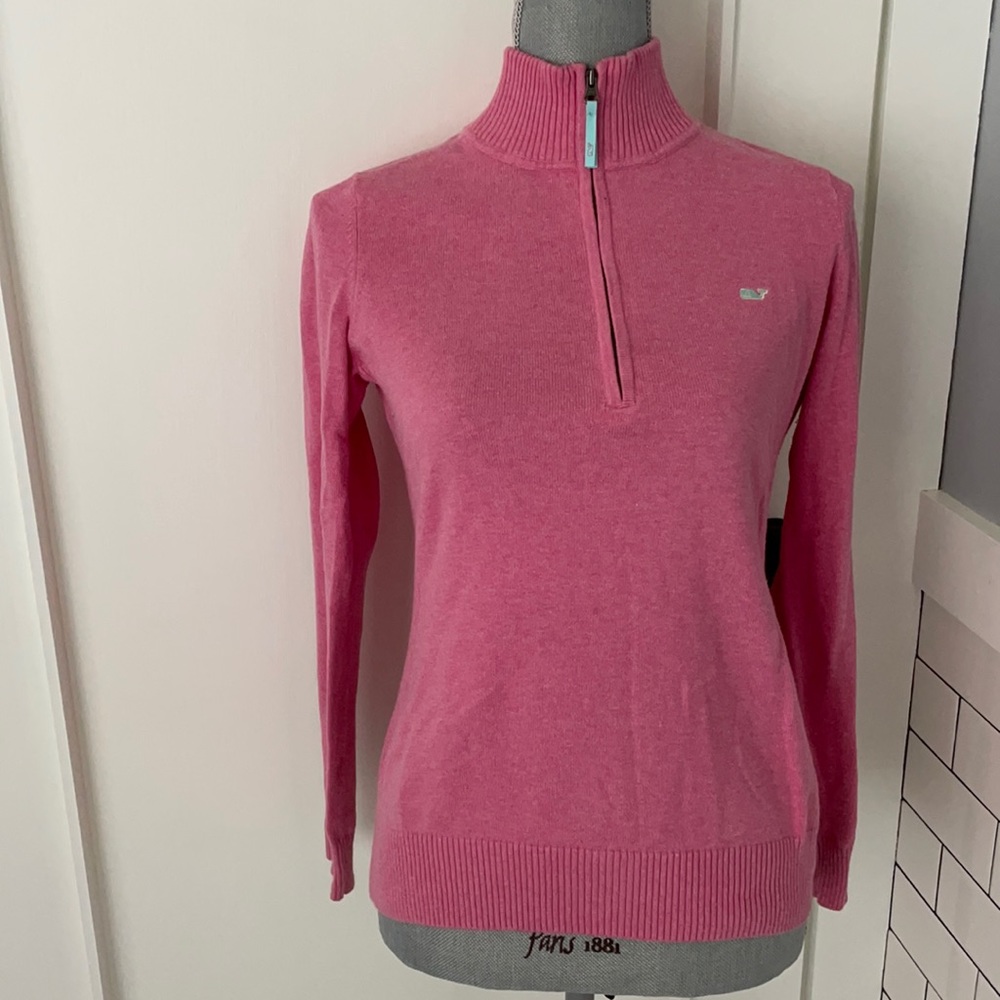 vineyard vines cotton quarter zip sweater